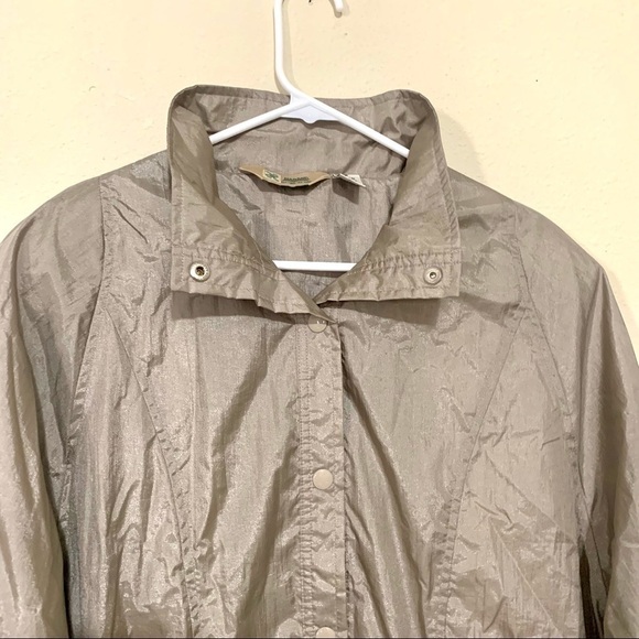 VTG HABAND Womens bomber metallic Coat Jacket Tan Fully Lined Nylon SIZE M - Picture 3 of 8